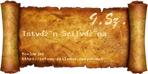 István Szilvána névjegykártya